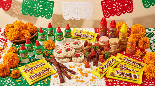 Cinco de Mayo candy spread with authentic Mexican treats