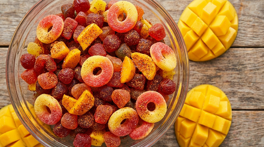Mexican candy salad in a bowl
