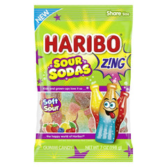 Haribo Sour Sodas Z!NG Gummies Share Size 4.5oz - Buy at Snack Rack City