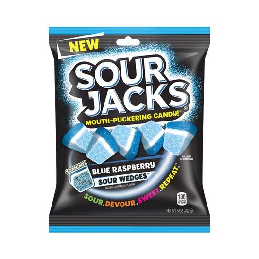 Sour Jacks Blue Raspberry Sour Wedges 5oz - Buy at Snack Rack City 2048