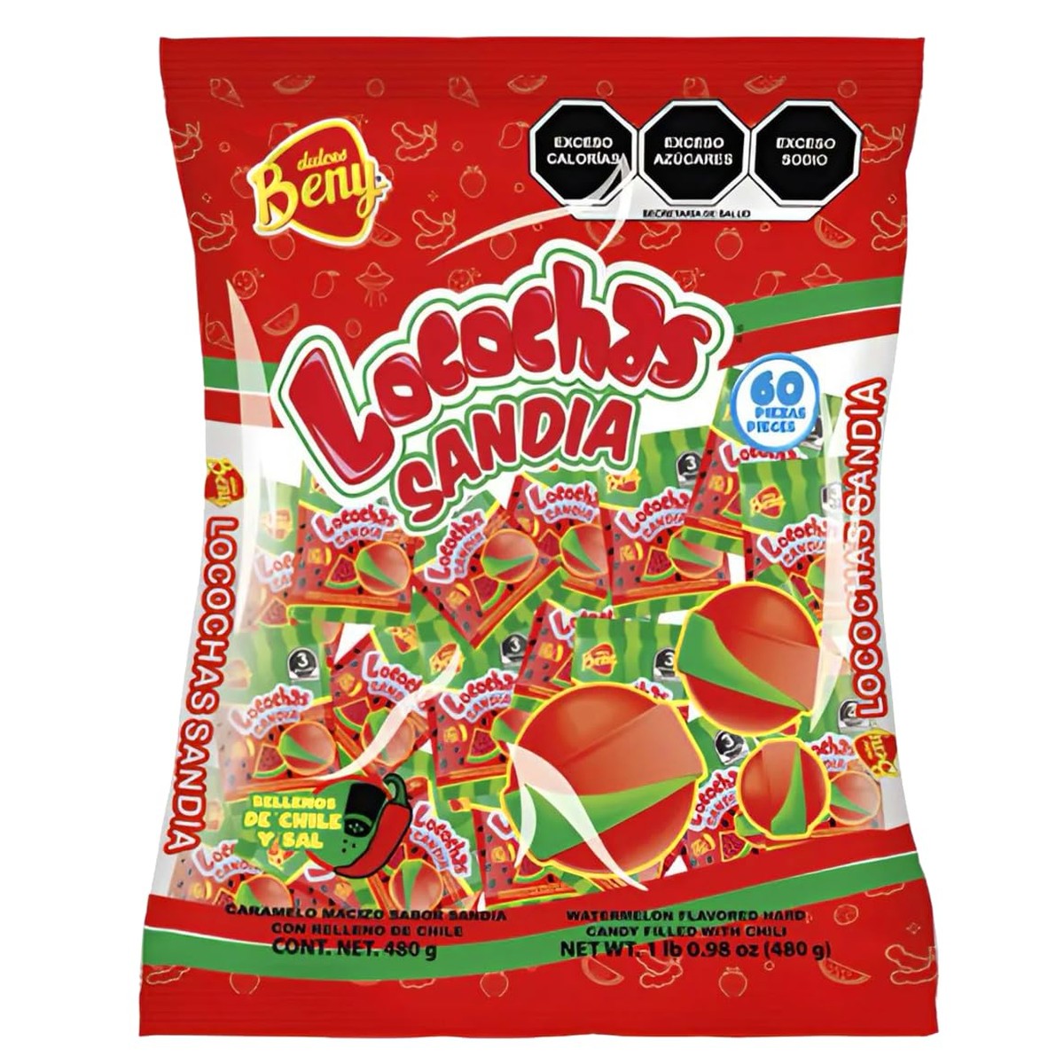 Beny Locochas Sandia (Watermelon) 60pcs - Buy at Snack Rack City