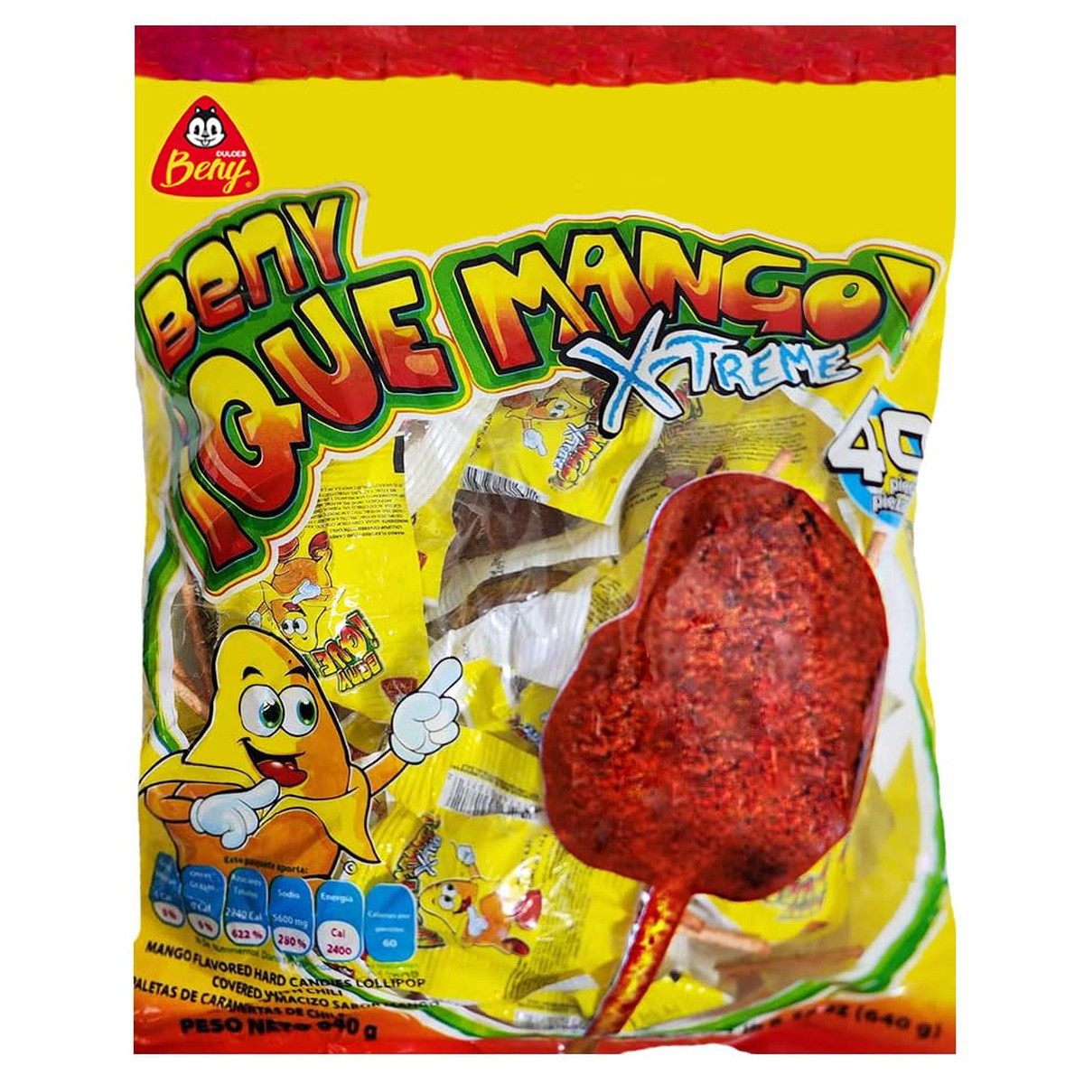 Beny Que Mango Xtreme Lollipops 40pcs - Buy at Snack Rack City