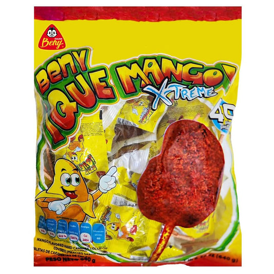 Beny Que Mango Xtreme Lollipops 40pcs - Buy at Snack Rack City 1200