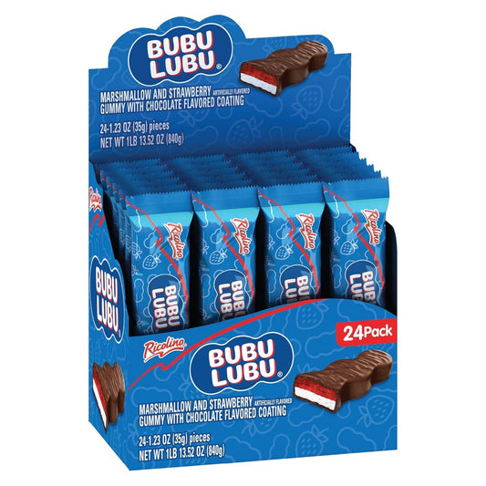 Ricolino Bubu Lubu Chocolate Strawberry Marshmallow 24pcs - Buy at Snack Rack City 1200