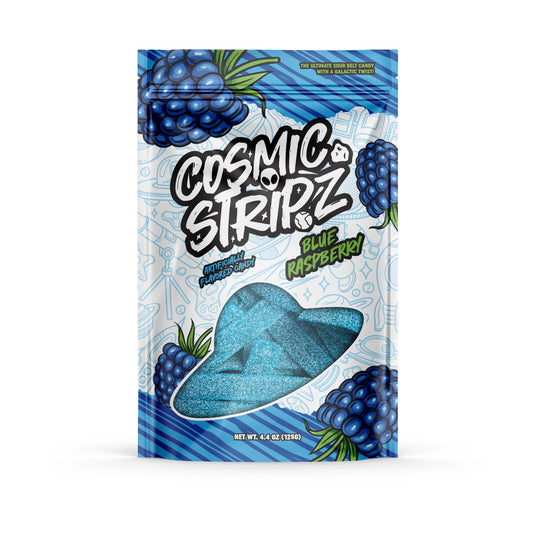 Cosmic Stripz Blue Raspberry Sour Belts 4.4 oz 2048
