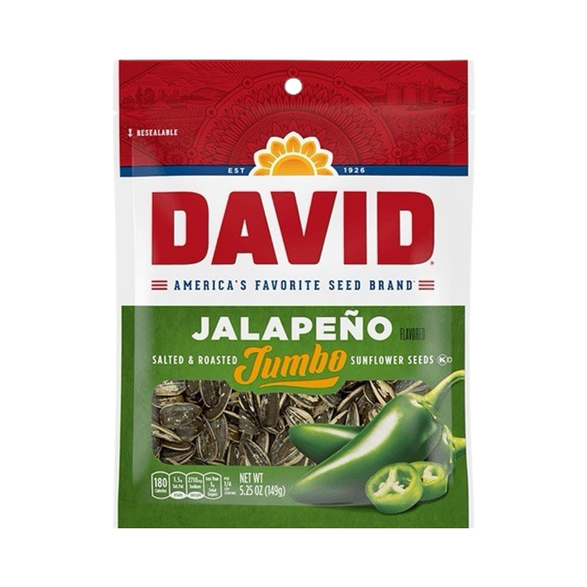 David Jalapeno Jumbo Sunflower Seeds 5.25oz