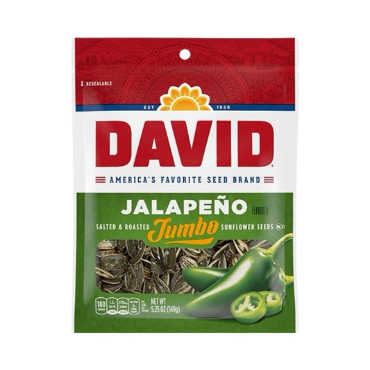 David Jalapeno Jumbo Sunflower Seeds 5.25oz - Buy at Snack Rack City 2048