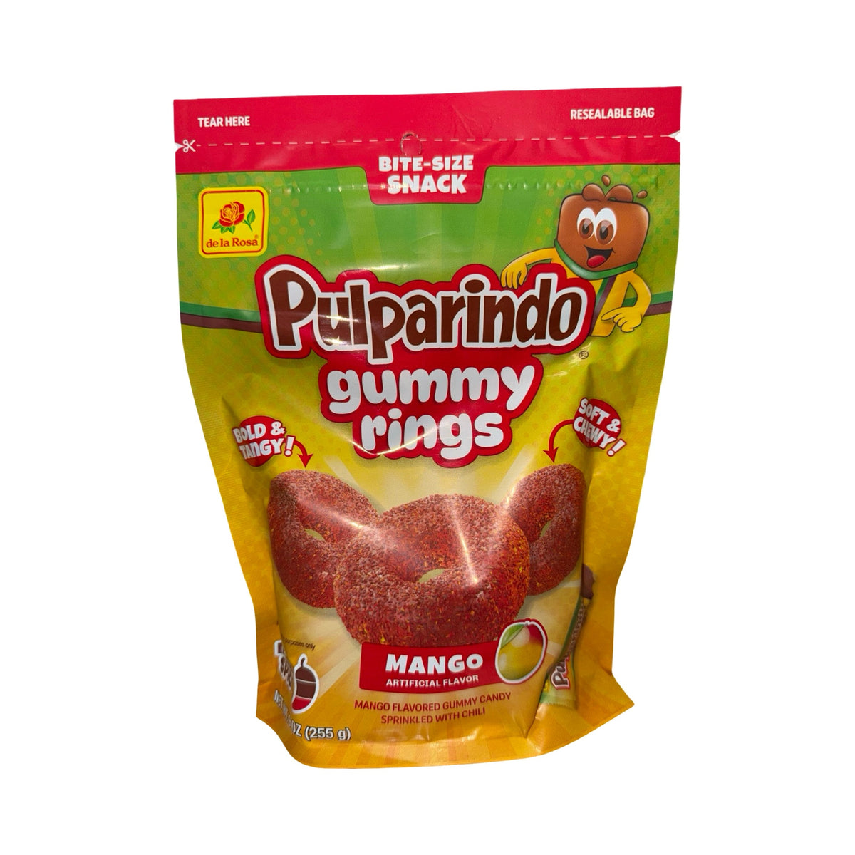 De La Rosa Pulparindo Gummy Rings Mango 9oz - Buy at Snack Rack City