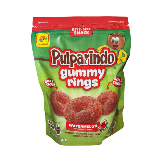 De La Rosa Pulparindo Gummy Rings Watermelon 9oz - Buy at Snack Rack City 2048