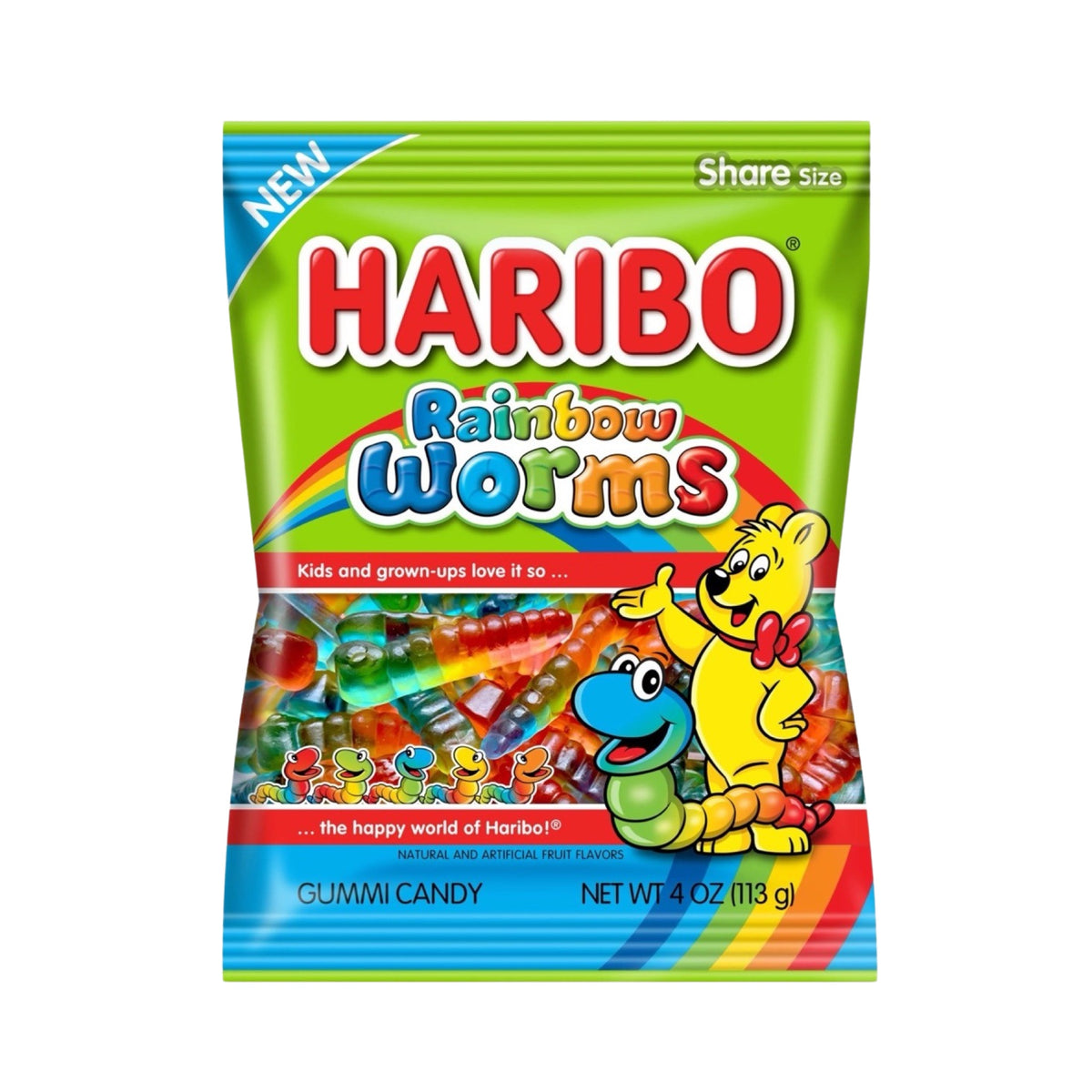 Haribo Rainbow Worms 5oz