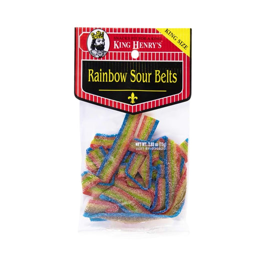 King Henry's Rainbow Sour Belts - Buy at Snack Rack City 2048
