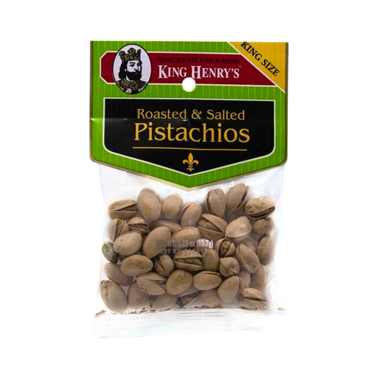 King Henry's Roasted & Salted Pistachios - Buy at Snack Rack City 2048