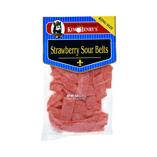 King Henry's Strawberry Sour Belts - Buy at Snack Rack City 2048