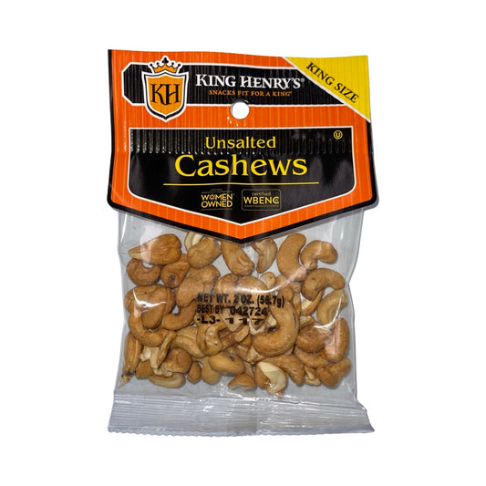 King Henry's Unsalted Cashews - Buy at Snack Rack City 2048