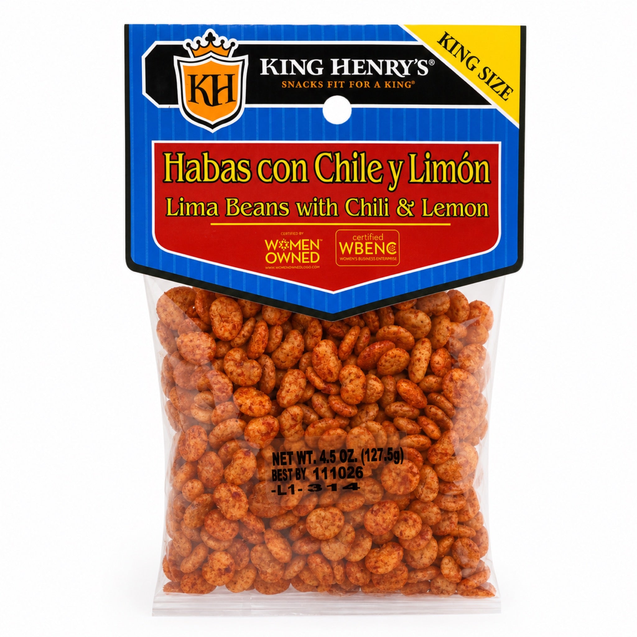 King Henry's Habas con Chile y Limón 4.5 oz