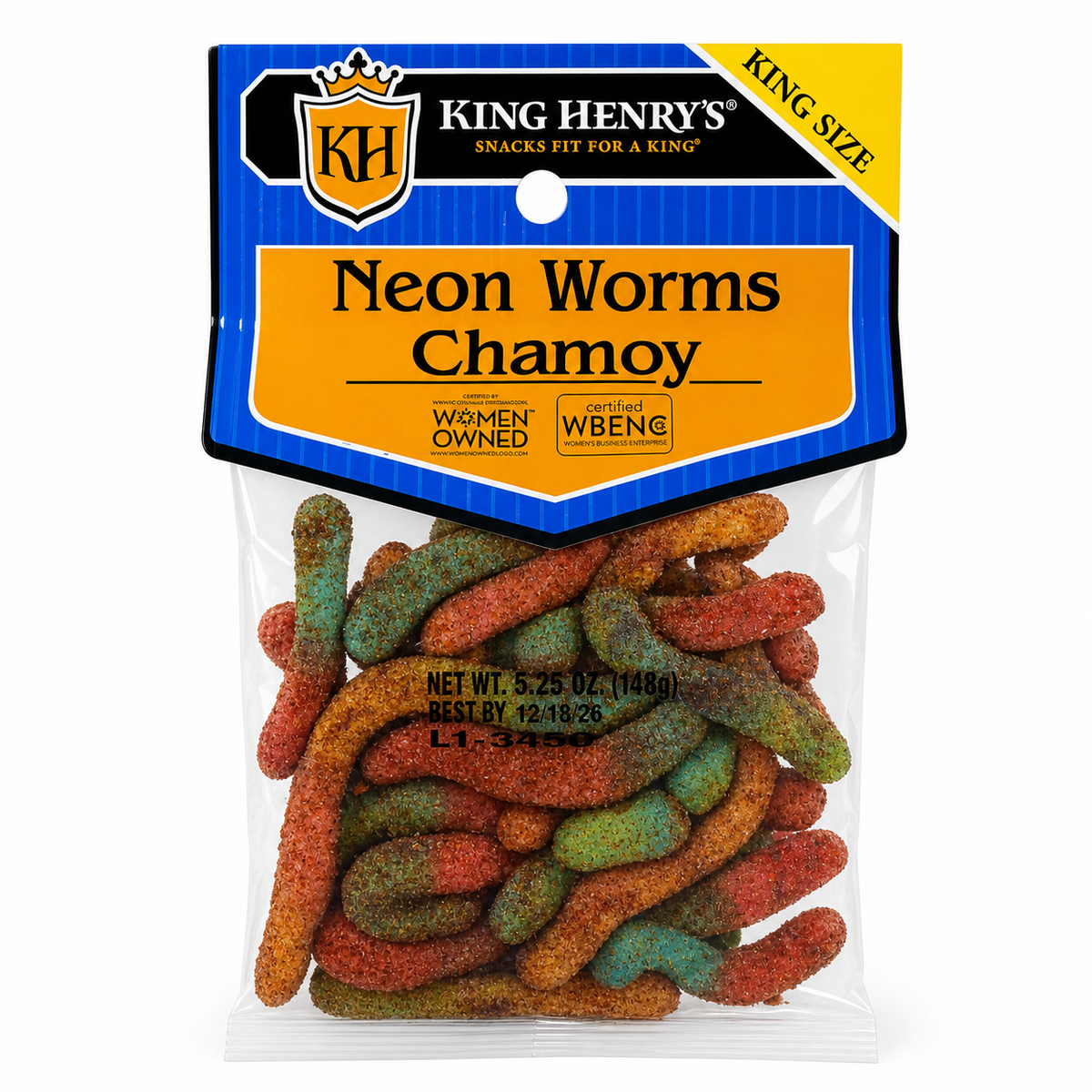 King Henry's Neon Worms Chamoy 5.25 oz