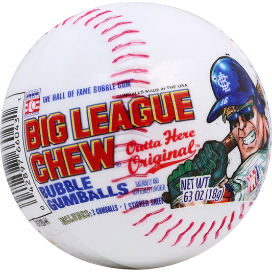 Big League Chew Outta Here Original Baseball Gumballs 0.63oz - Buy at Snack Rack City 600