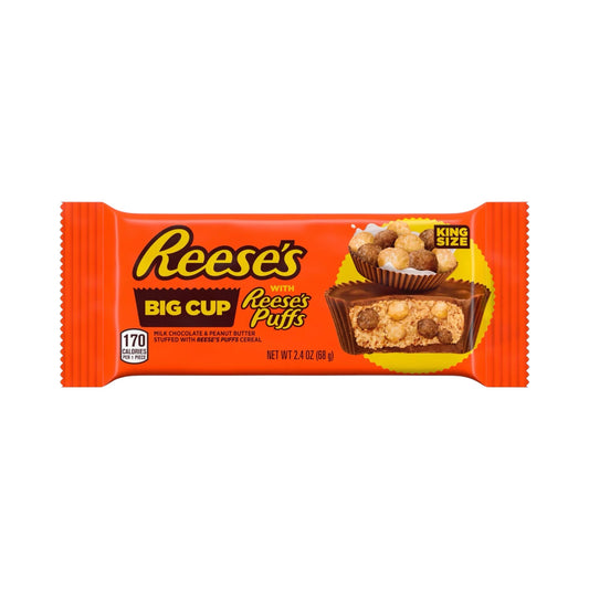 Reese's Big Cup With Reese's Puffs King Size 2.4oz - Buy at Snack Rack City 2048