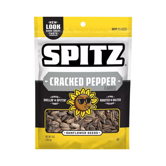 Spitz Cracked Pepper Sunflower Seeds 6oz - Buy at Snack Rack City 2048
