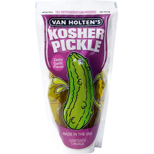Van Holten's Pickles - Jumbo Kosher Garlic Pickle-In-A-Pouch - Buy at Snack Rack City 2048
