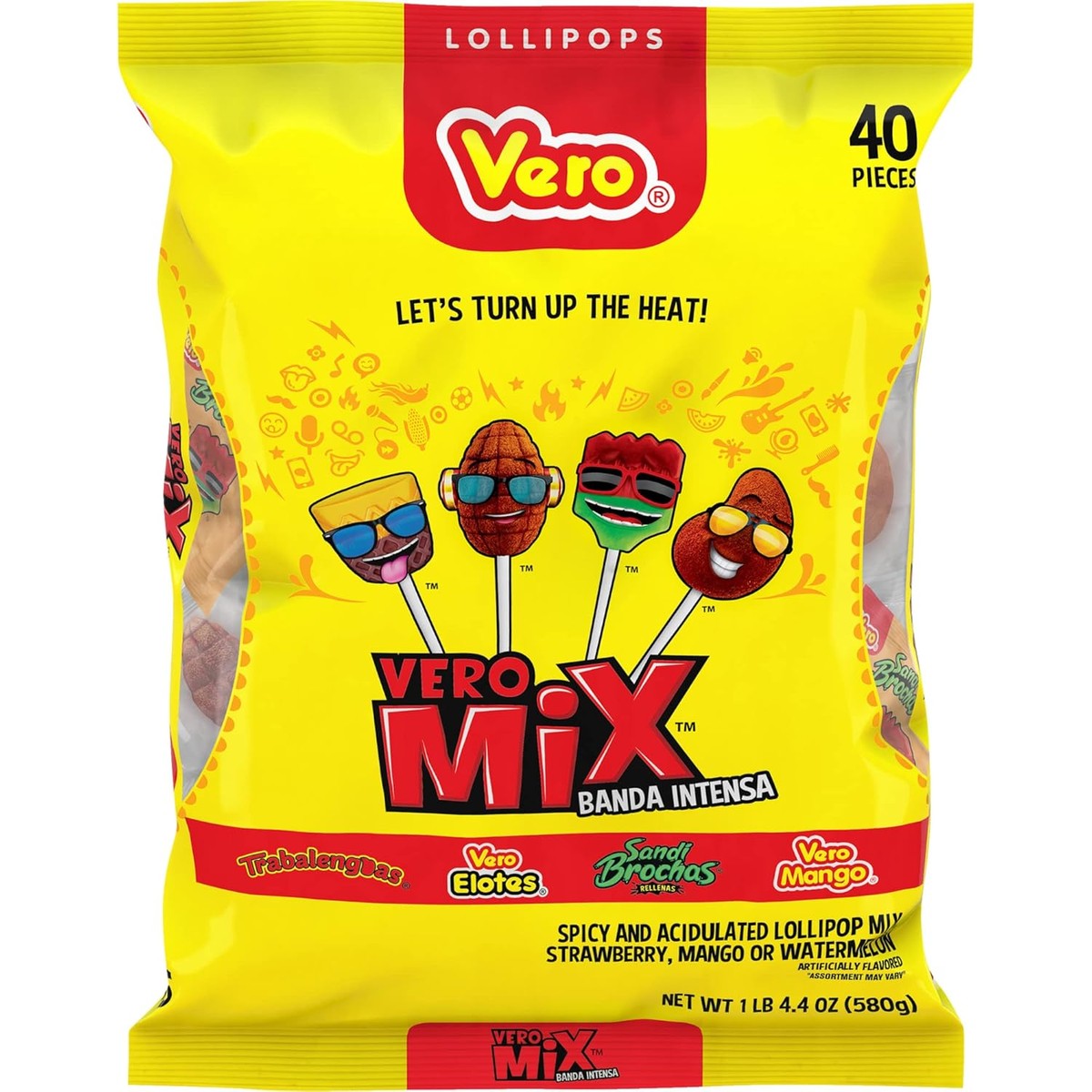 Vero Mix Banda Intensa Lollipops 40pcs - Buy at Snack Rack City