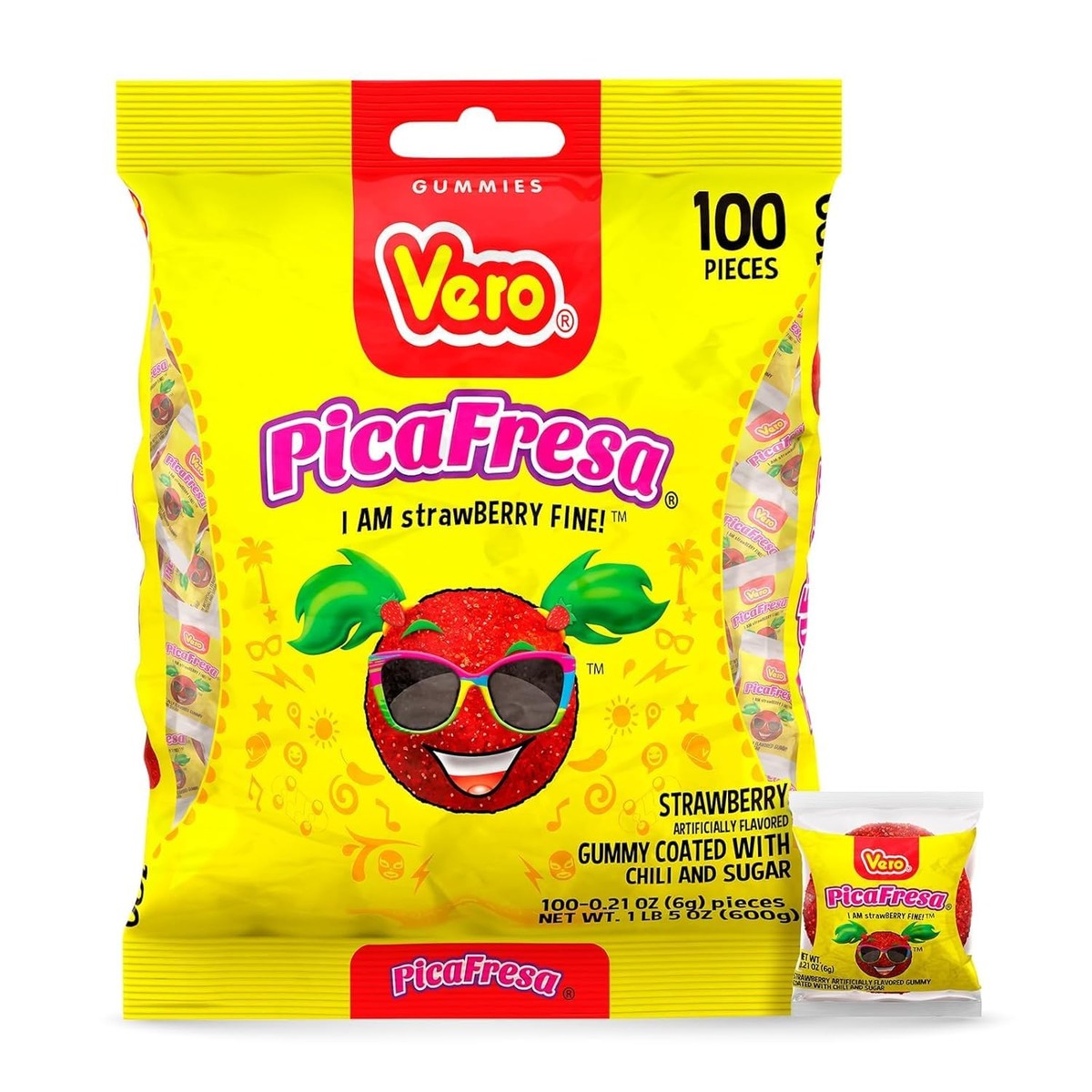 Vero PicaFresa Strawberry Gummy 100pcs - Buy at Snack Rack City